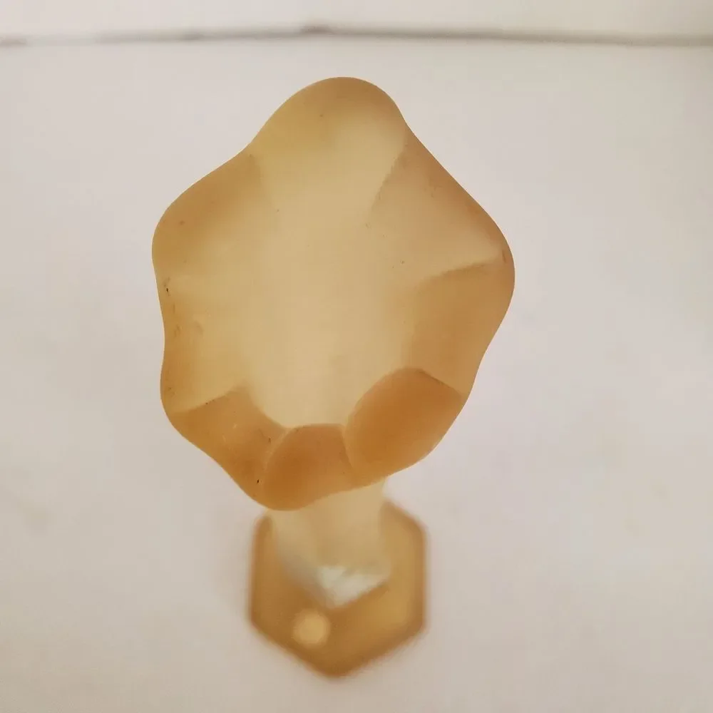 Westmoreland Yellow Satin Glass Swung Vase Daisy Floral Bud Vase 10.5